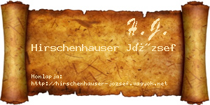 Hirschenhauser József névjegykártya